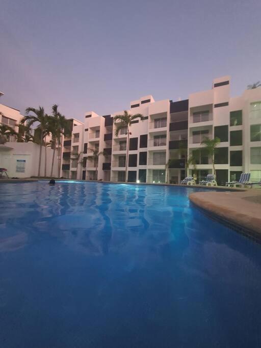 Casa Azul Las Ceibas Manzanillo depto frente a la alberca Exterior foto