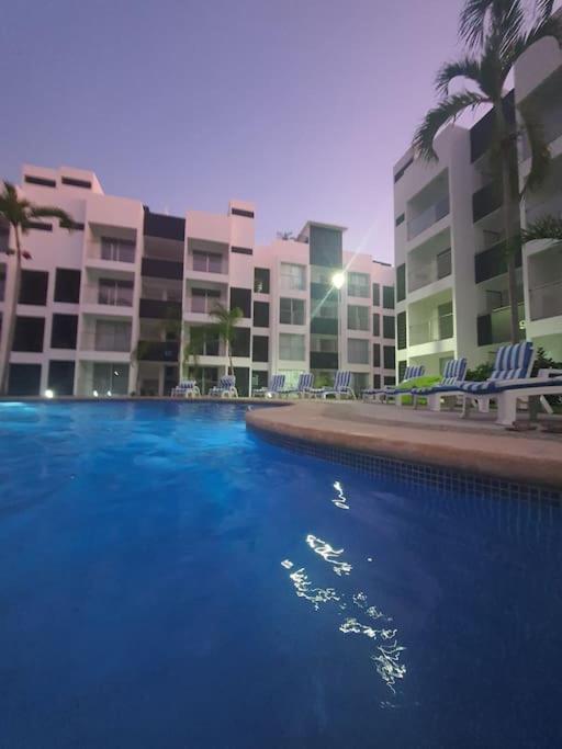 Casa Azul Las Ceibas Manzanillo depto frente a la alberca Exterior foto