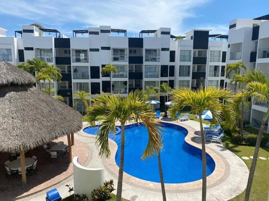 Casa Azul Las Ceibas Manzanillo depto frente a la alberca Exterior foto